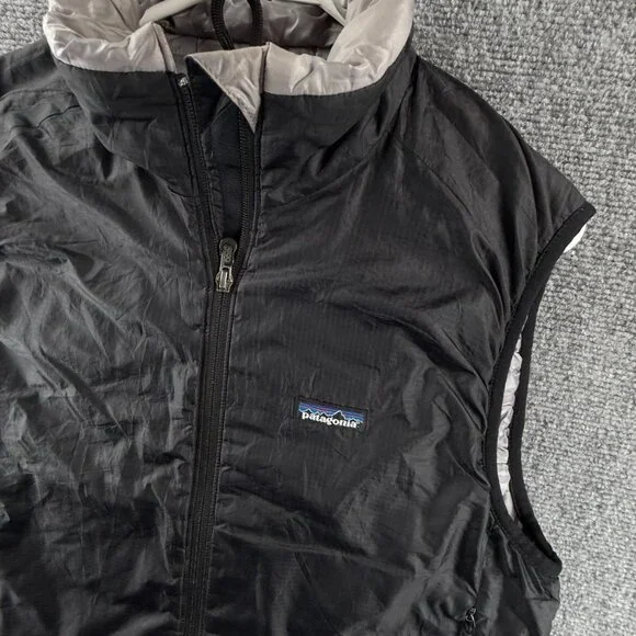 Patagonia Micro Puff Vest Men Small Black Full Zip Primaloft Puffer 83995 Adult